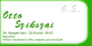 otto szikszai business card